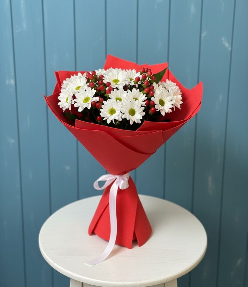 Букет цветов из: Хризантемы в Поселок санатория Министерства Обороны