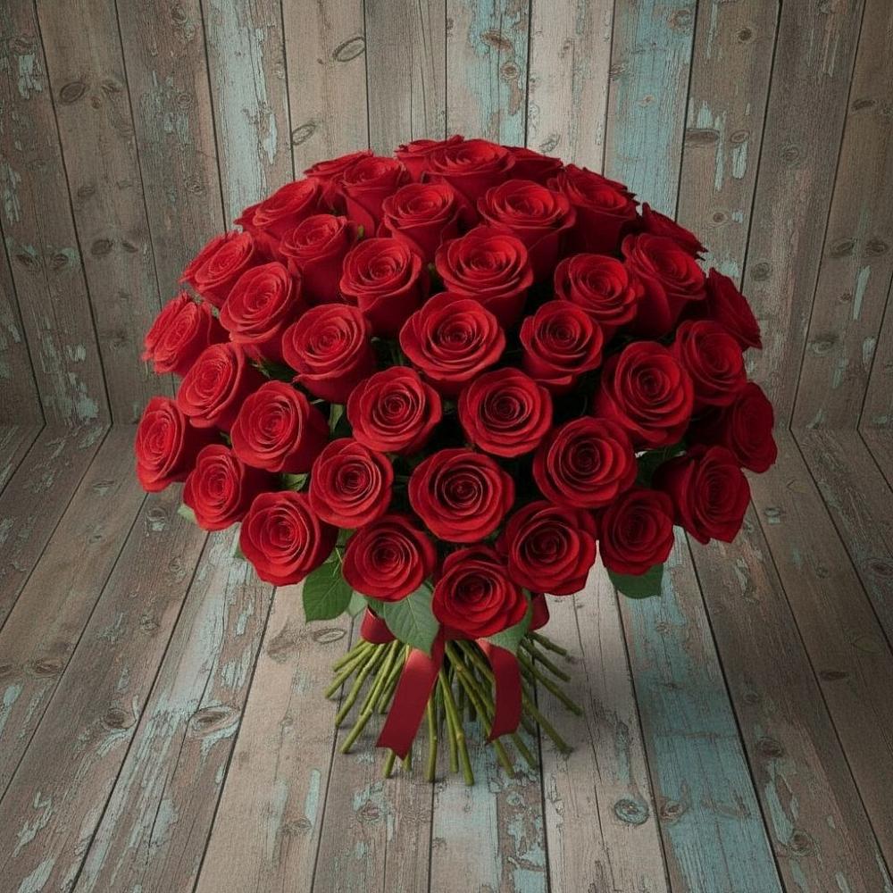 Букет 55 Красных роз Фридом в Поселок санатория Министерства Обороны