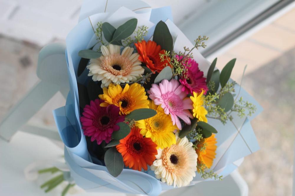 Букет цветов из: Герберы в Поселок санатория Министерства Обороны