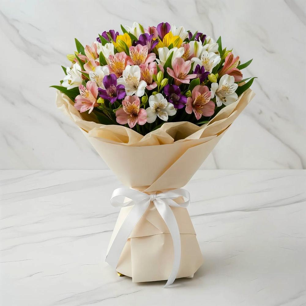 Букет цветов из: Альстромерии в Поселок санатория Министерства Обороны