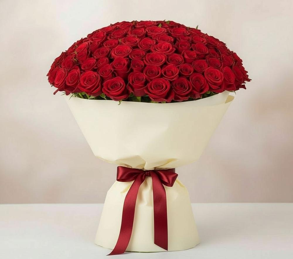 Букет 101 Красная роза Милано в Поселок санатория Министерства Обороны