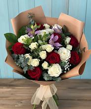 Букет цветов из:  Розы и Альстромерии в Поселок санатория Министерства Обороны