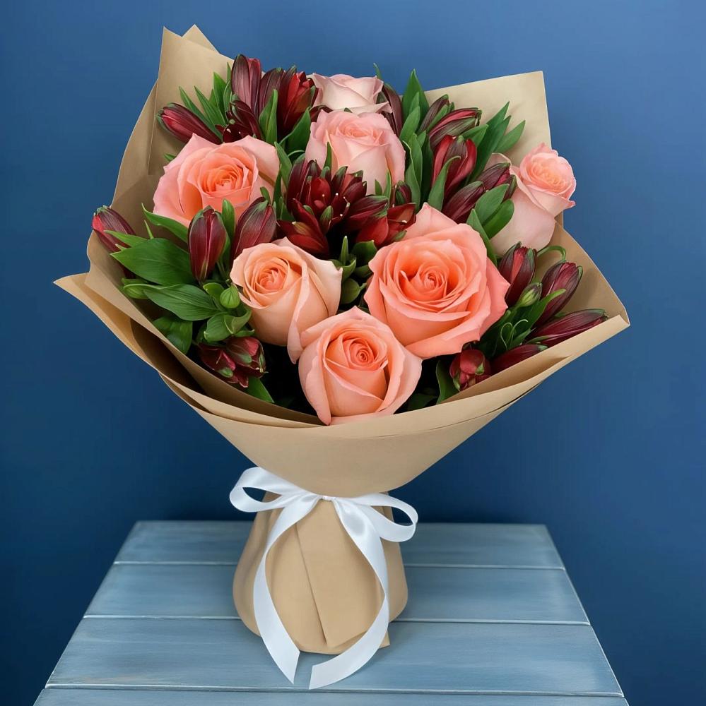 Букет цветов из: Розы и Альстромерии в Поселок санатория Министерства Обороны