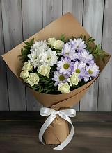 Букет цветов из:  Хризантемы и Розы в Поселок санатория Министерства Обороны