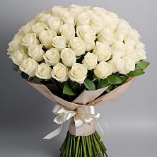 Букет 101 беля роза Белоснежка в Поселок санатория Министерства Обороны