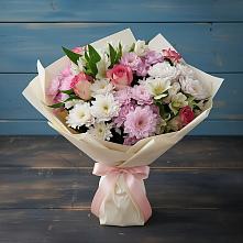Букет цветов из:  Хризантемы, Альстромерии и Розы в Поселок санатория Министерства Обороны