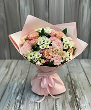 Букет цветов из:  Гвоздики, Розы и Хризантемы в Поселок санатория Министерства Обороны