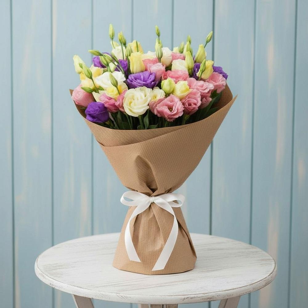 Букет цветов из: Лизиантусы в Поселок санатория Министерства Обороны