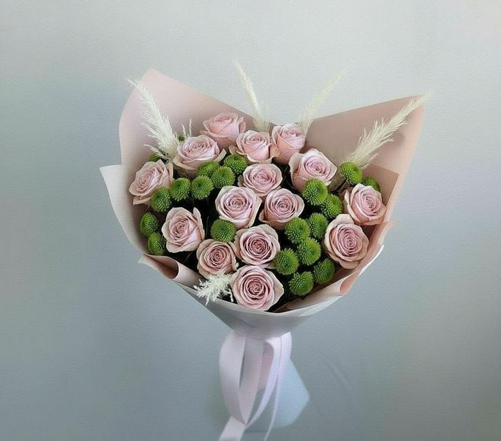 Букет цветов из: Розы и Хризантемы в Поселок санатория Министерства Обороны