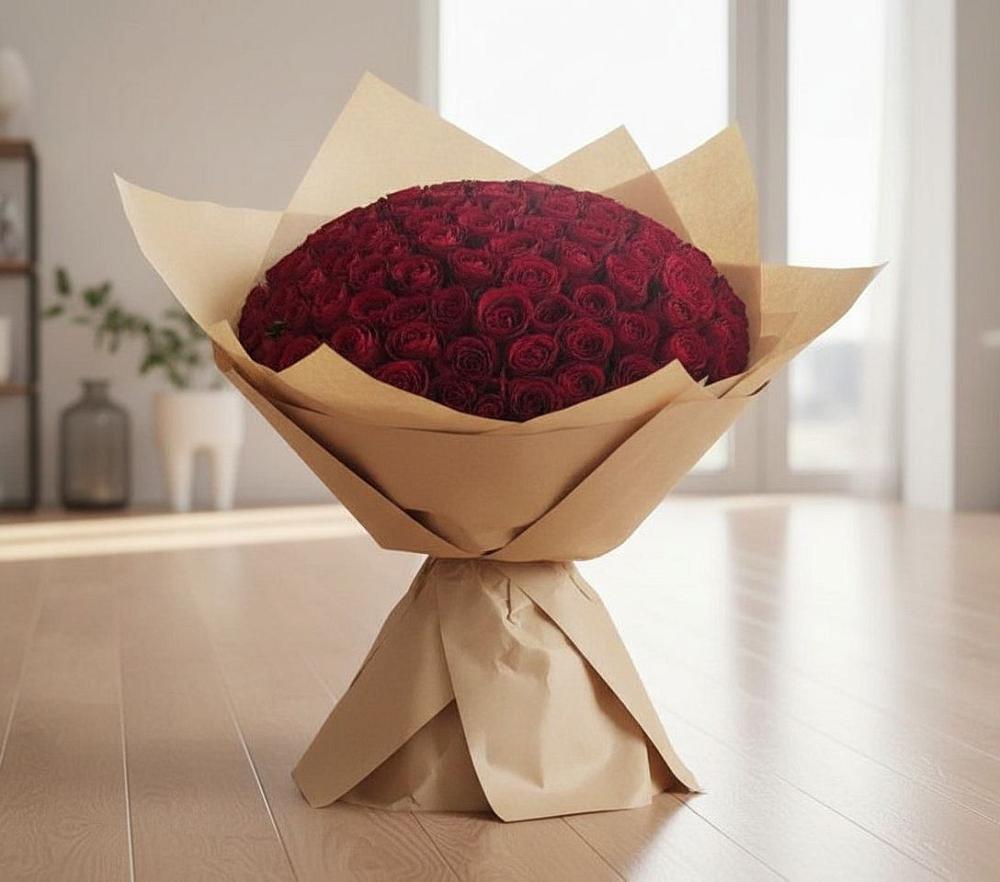 Букет 101 Красная роза в Поселок санатория Министерства Обороны