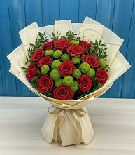 Букет цветов из:  Розы и Хризантемы в Поселок санатория Министерства Обороны